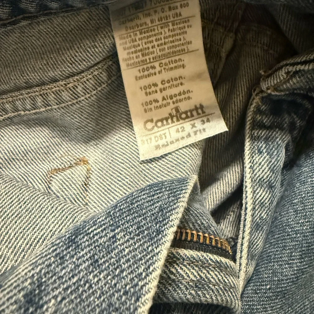 Carhartt Light Wash Denim Jeans 42x34 | Workwear / Vintage - Picture 2 of 3